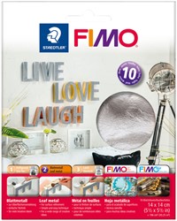 Bladmetaal Fimo 14x14cm 10vel zilver