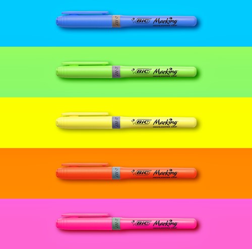 Markeerstift Bic grip Highlight your life assorti blik à 15 stuks-3