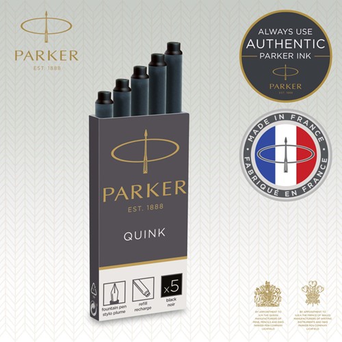Inktpatroon Parker Quink blauwzwart blister à 10 stuks-3