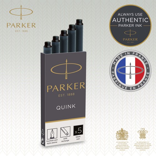 Inktpatroon Parker Quink blauwzwart blister à 5 stuks-3