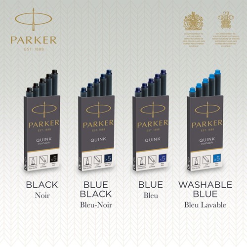 Inktpatroon Parker Quink blauwzwart blister à 10 stuks-2
