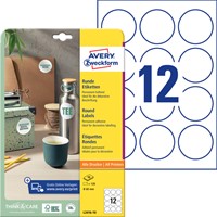 Etiket Avery Zweckform L3416-10 rond 60mm wit 120stuks-2