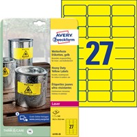 Etiket Avery Zweckform L6105-20 63.5x29.6mm geel 540stuks-2