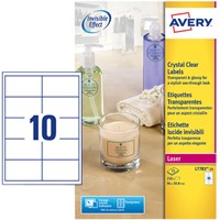 Etiket Avery L7783-25 96x50.8mm transparant 250 etiketten-2
