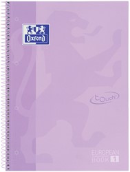 Notitieboek Oxford Touch Europeanbook A4+ 4-gaats lijn 80vel pastel paars