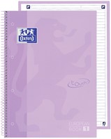 Notitieboek Oxford Touch Europeanbook A4+ 4-gaats lijn 80vel pastel paars-4