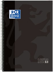 Notitieboek Oxford Classic Europeanbook A4+ 4-gaats ruit 5x5mm 80vel zwart