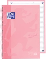 Notitieboek Oxford Touch Europeanbook A4+ 4-gaats lijn 80vel pastel roze-2
