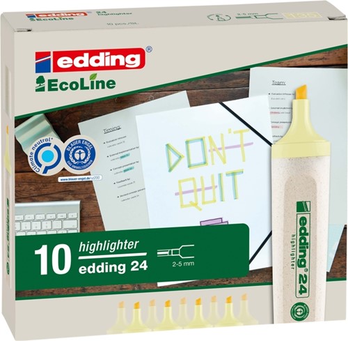 Markeerstift edding 24 Ecoline pastel geel-1