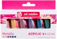 Acrylverf Talens Art Creation Metallic 12ml set à 6 kleuren