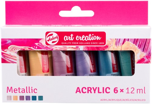 Acrylverf Talens Art Creation Metallic 12ml set à 6 kleuren