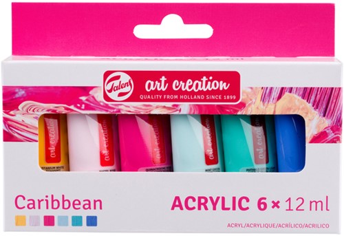 Acrylverf Talens Art Creation Caribbean 12ml set à 6 kleuren