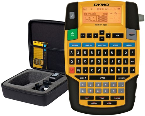 Labelprinter Dymo Rhino 4200 industrieel azerty 19mm geel in koffer-11