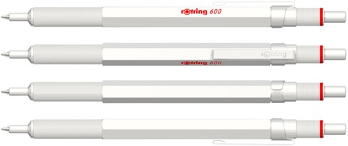 Balpen rOtring 600 parelmoer medium wit-2