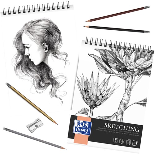 Tekenblok Oxford Sketching A4 50 vel 120 gram spiraal-1