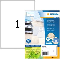 Etiket HERMA recycling 10736 199.6x289.1mm  80stuks wit