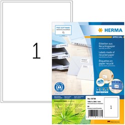 Etiket HERMA recycling 10736 199.6x289.1mm  80stuks wit