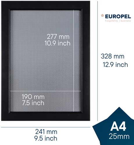 Kliklijst Europel A4 25mm mat zwart-1