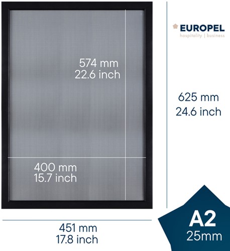 Kliklijst Europel A2 25mm mat zwart-1