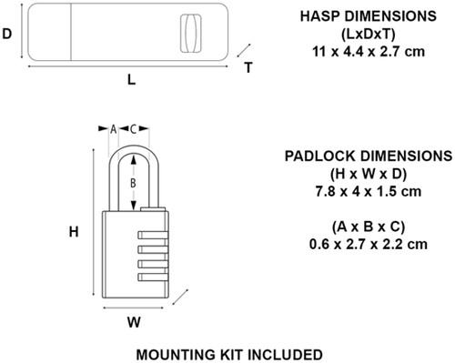 Hangslot MasterLock overval + aluminium 40mm-3