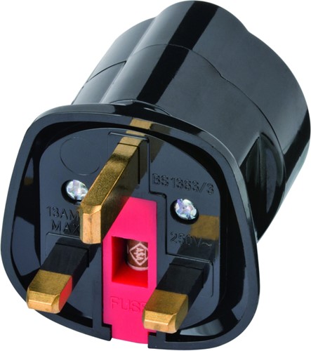 Reisstekker Brennenstuhl adapter GB/UK met aarding  zwart-2