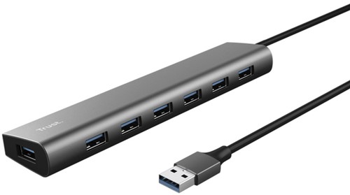 Hub Trust HALYX 7-port USB-A 3.2 zilver