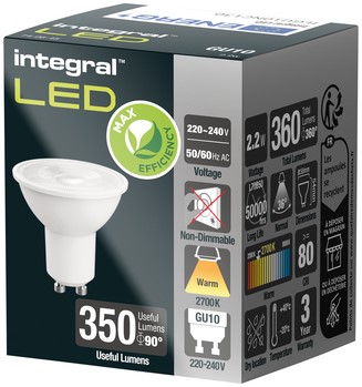 Ledlamp Integral GU10 2700K warm wit 2.2W 360lumen-2