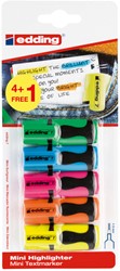 Markeerstift edding 7 mini 1-3mm assorti blister à 4+1 stuk gratis