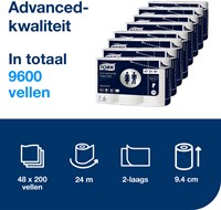 Toiletpapier Tork T4 Advanced 2-laags 200 vel wit 472161-2