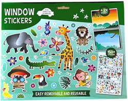Raamstickers 3D gel neutral Full Color assorti