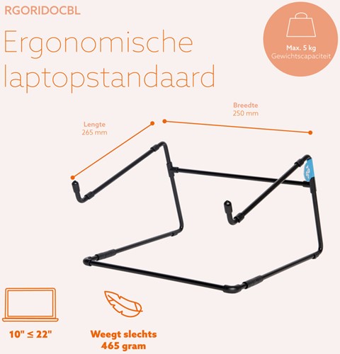 Laptopstandaard R-Go Steel Office Zwart-2