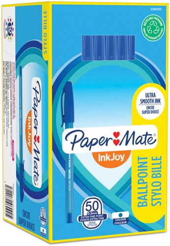 Balpen Paper Mate Inkjoy 100 fijn blauw-1