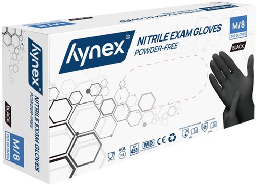 Handschoen Hynex M nitril zwart pak à 100 stuks