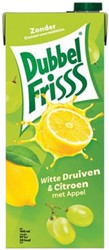 Fruitdrank DubbelFrisss witte druif citroen pak 1500ml