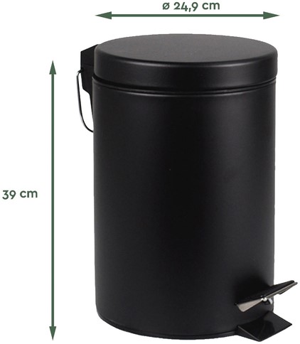 Afvalbak BRASQ pedaalemmer 12 liter zwart-2