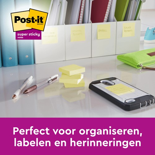 Memoblok 3M Post-it 622 Super Sticky 47.6x47.6mm geel 21 + 3 gratis-2