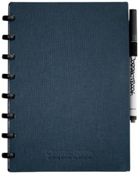 Notitieboek Correctbook A5 blanco 40blz linnen steel blue