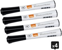 Viltstift Nobo whiteboard Glide fijn zwart 1mm 4stuks-3