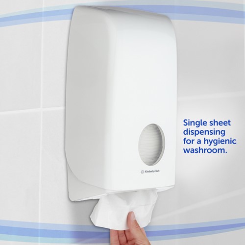 Toiletpapierdispenser Kimberly Clark Aquarius gevouwen wit 6946-2