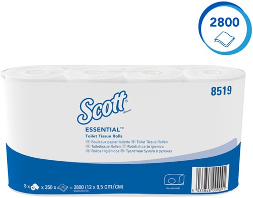 Toiletpapier Scott Essential 2-laags 350 vel wit 8519-3