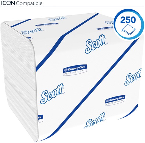 Toiletpapier Scott gevouwen tissue 2-laags 36x250stuks wit 8508-3