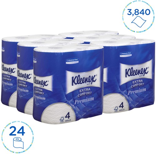 Toiletpapier Kleenex 4-laags 160vel wit 8484-2