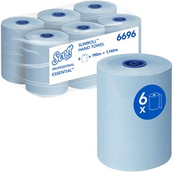 Handdoekrol Scott Essential Slimroll 1-laags 190m blauw 6696