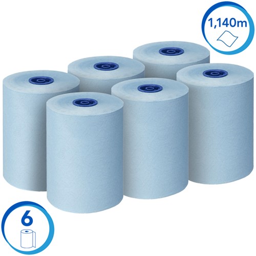 Handdoekrol Scott Essential Slimroll 1-laags 190m blauw 6696-2