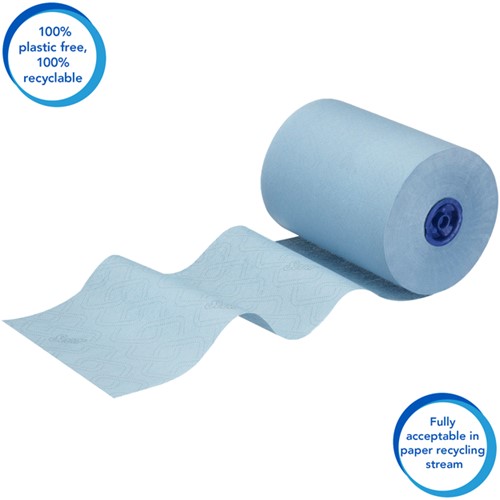 Handdoekrol Scott Essential Slimroll 1-laags 190m blauw 6696-1