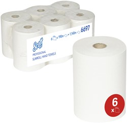 Handdoekrol Scott Slimroll 1-laags 190m wit 6697