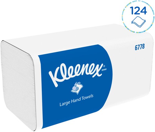 Handdoek Kleenex i-vouw 2-laags 21.5x31.8cm 15x124stuks wit  6778-3