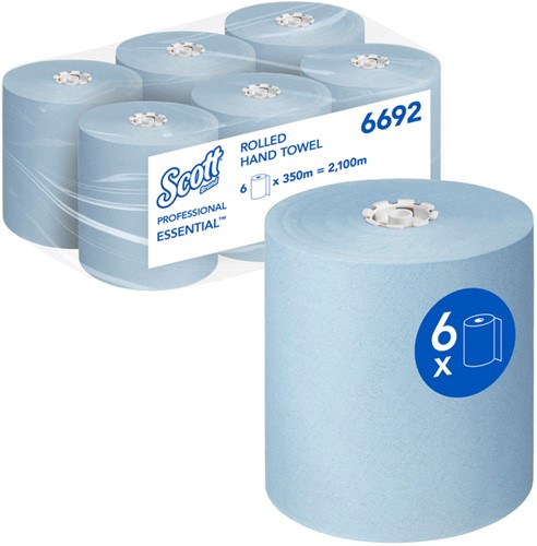 Handdoekrol Scott Essential 1-laags 350m blauw 6692