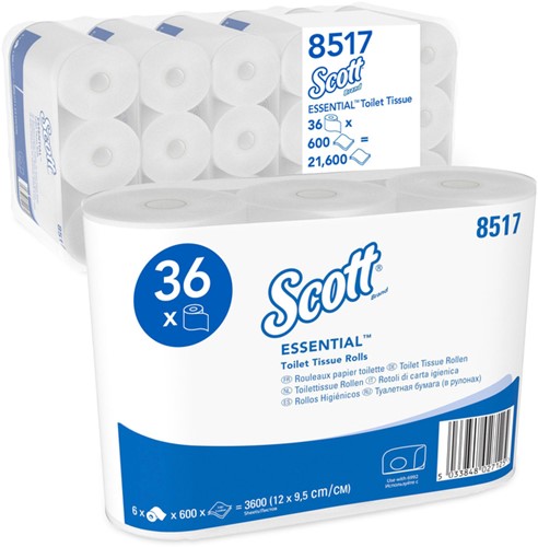 Toiletpapier Scott Essential 2-laags 600vel wit 8517