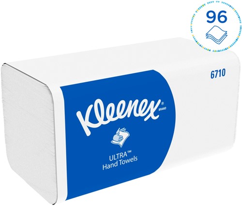 Handdoek Kleenex Ultra i-vouw 3-laags 21,5x31,8cm wit 15x96stuks 6710-2